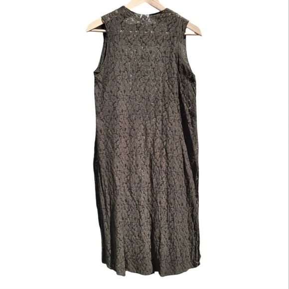 Lularoe Women's Lace Long Vest Duster Olive Green Fairycore Small - Picture 2 of 5